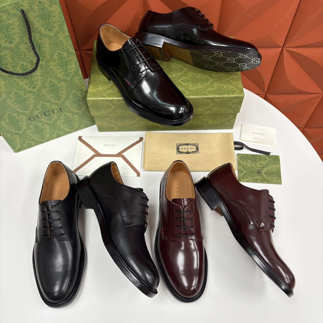💋💍G家 GUCC* 古-驰 新品男士正装鞋皮鞋 德比鞋鞋型，是优雅与实用的平衡之选。选用细腻有光泽的进