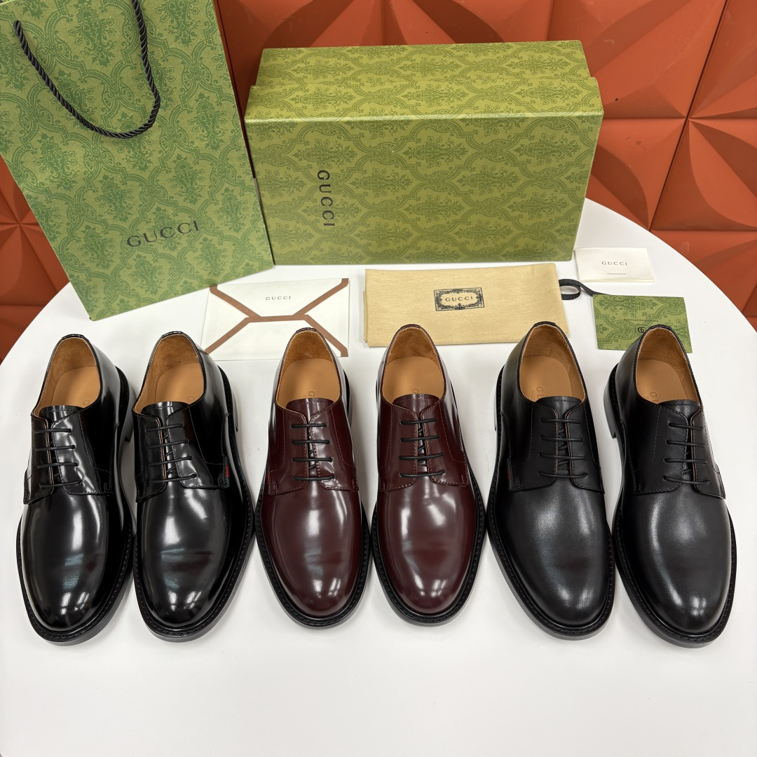 💋💍G家 GUCC* 古-驰 新品男士正装鞋皮鞋 德比鞋鞋型，是优雅与实用的平衡之选。选用细腻有光泽的进