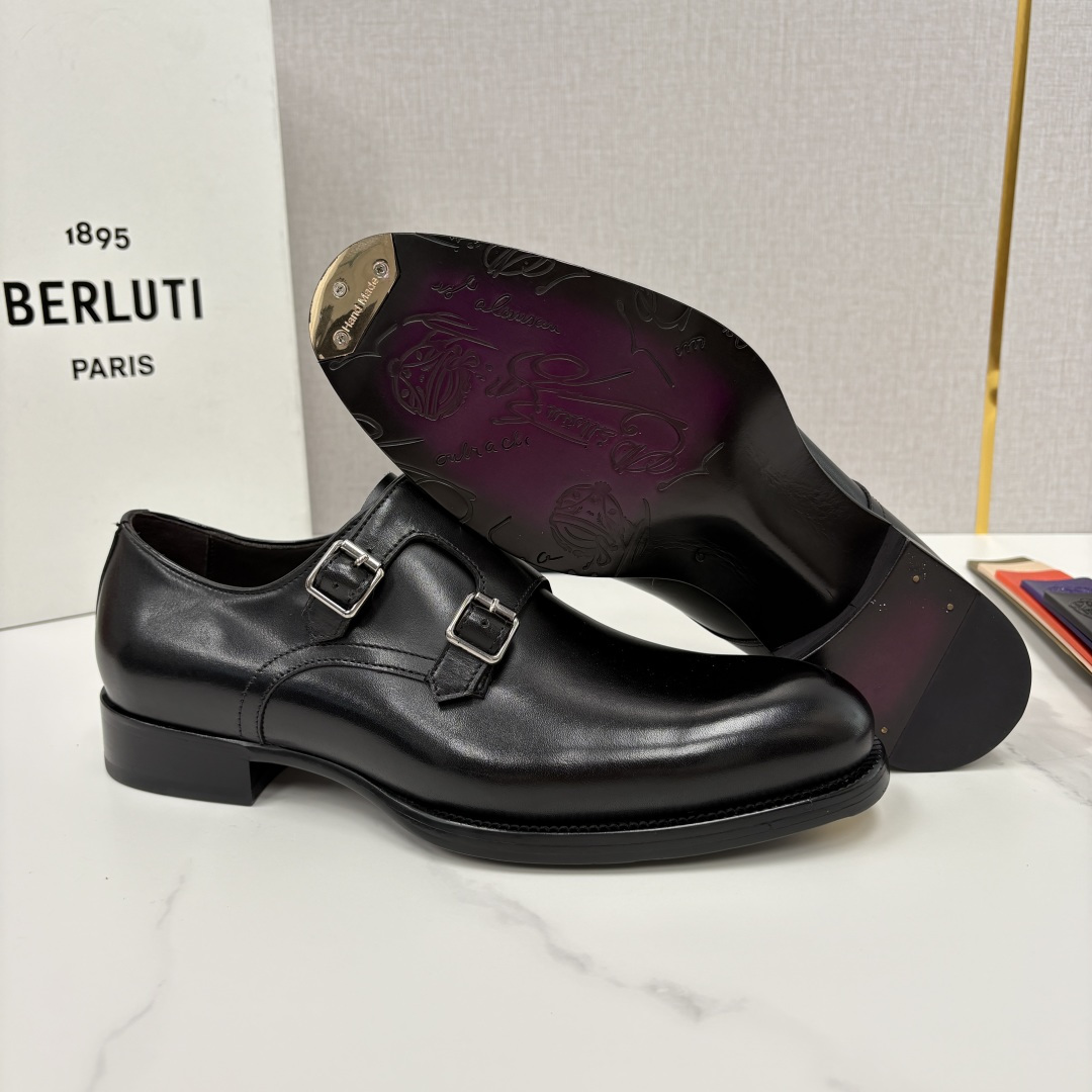 💋💍Berlut* 布鲁提 新款男士手工擦色正装皮鞋上新🆕 经典孟克搭扣皮鞋系列，能完美诠释优雅与质感的