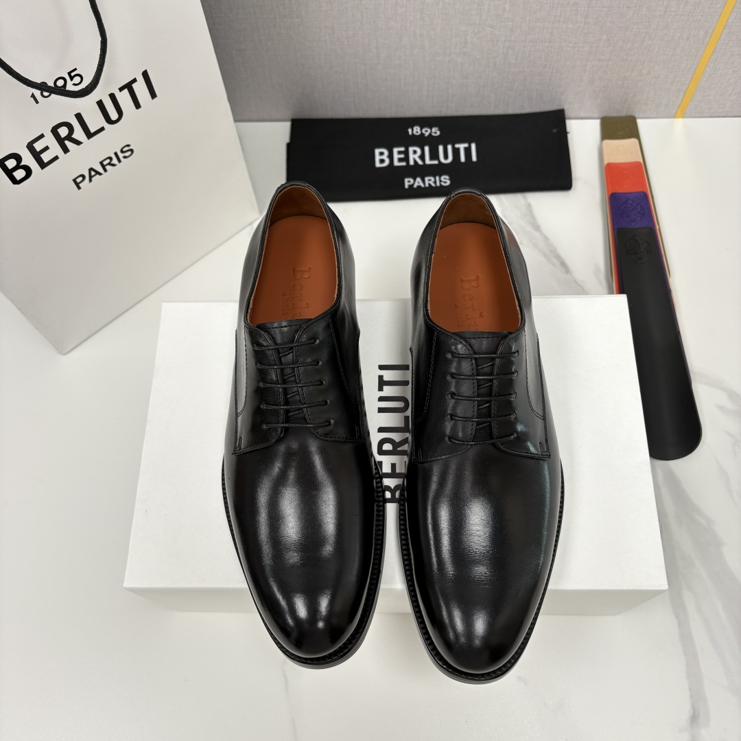💋💍Berlut* 布鲁提 新款男士手工擦色正装皮鞋上新🆕 鳄鱼纹牛津鞋的商务与格调的极致融合。甄选优质