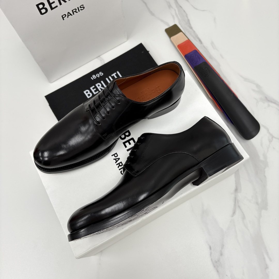💋💍Berlut* 布鲁提 新款男士手工擦色正装皮鞋上新🆕 鳄鱼纹牛津鞋的商务与格调的极致融合。甄选优质