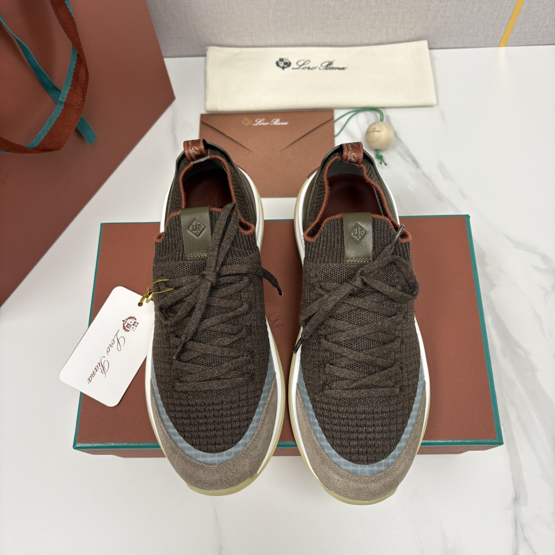 💋💍LP 家新品运动鞋 Loro Pian* 诺悠*翩雅 Week End Walk 男士飞织拼接休闲运