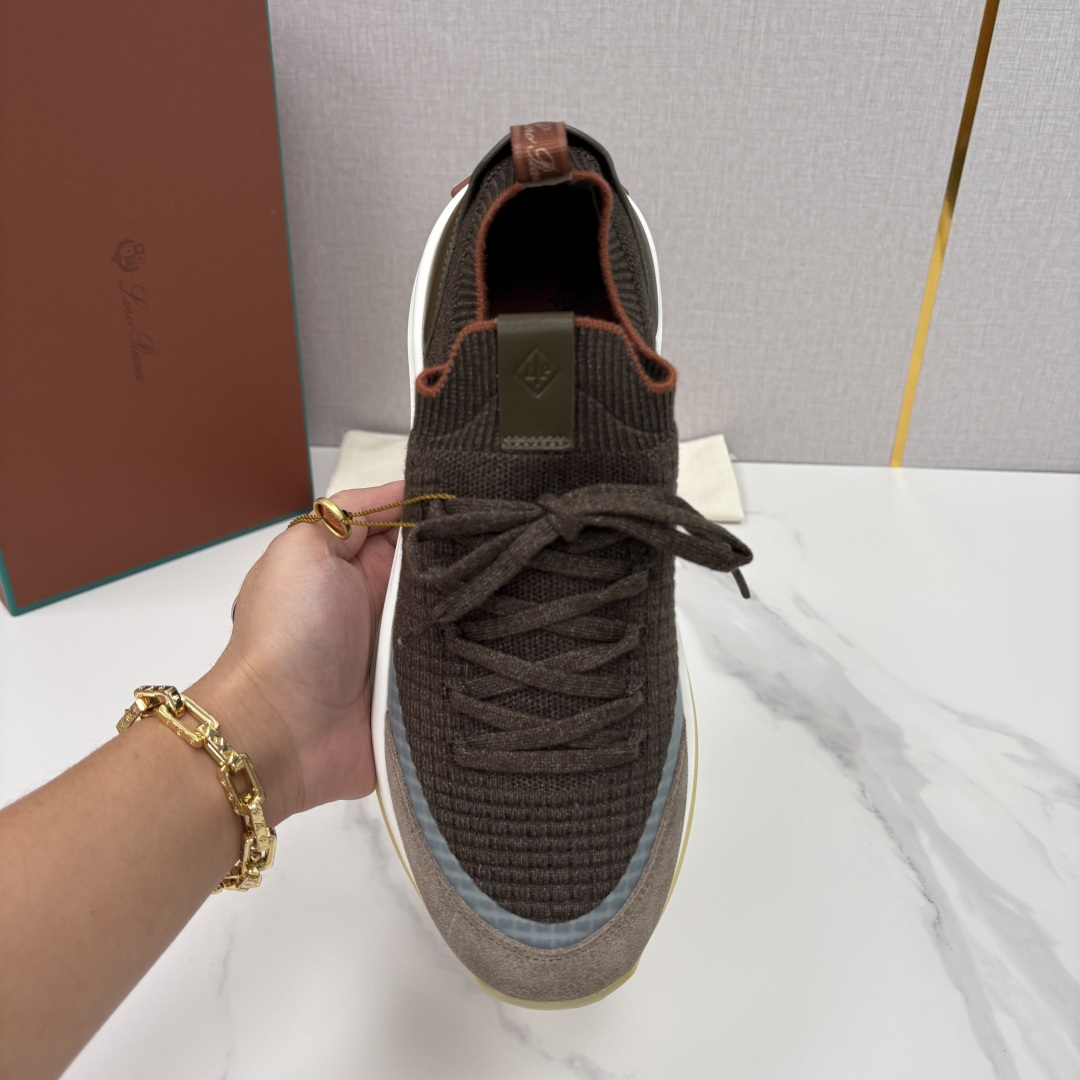 💋💍LP 家新品运动鞋 Loro Pian* 诺悠*翩雅 Week End Walk 男士飞织拼接休闲运