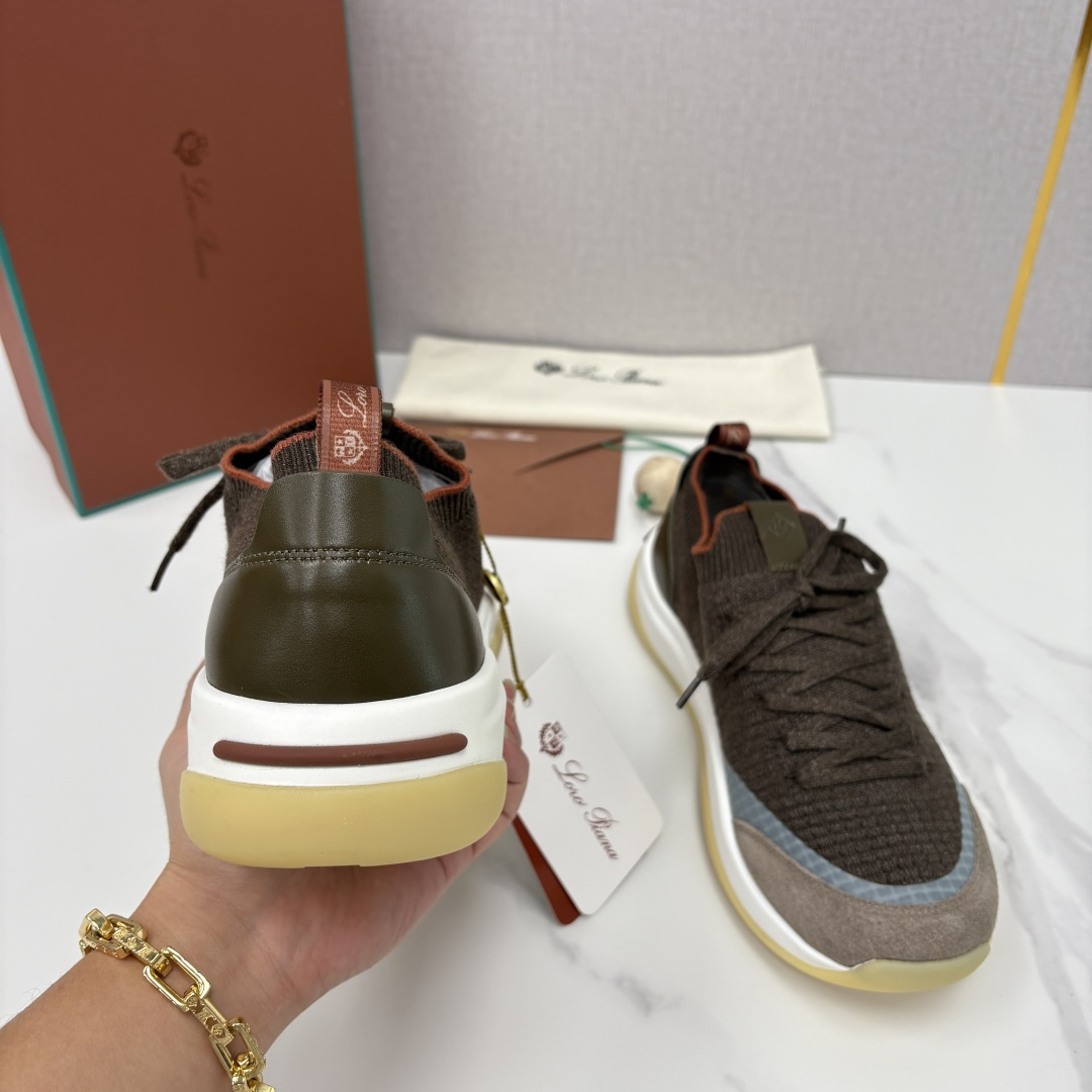 💋💍LP 家新品运动鞋 Loro Pian* 诺悠*翩雅 Week End Walk 男士飞织拼接休闲运