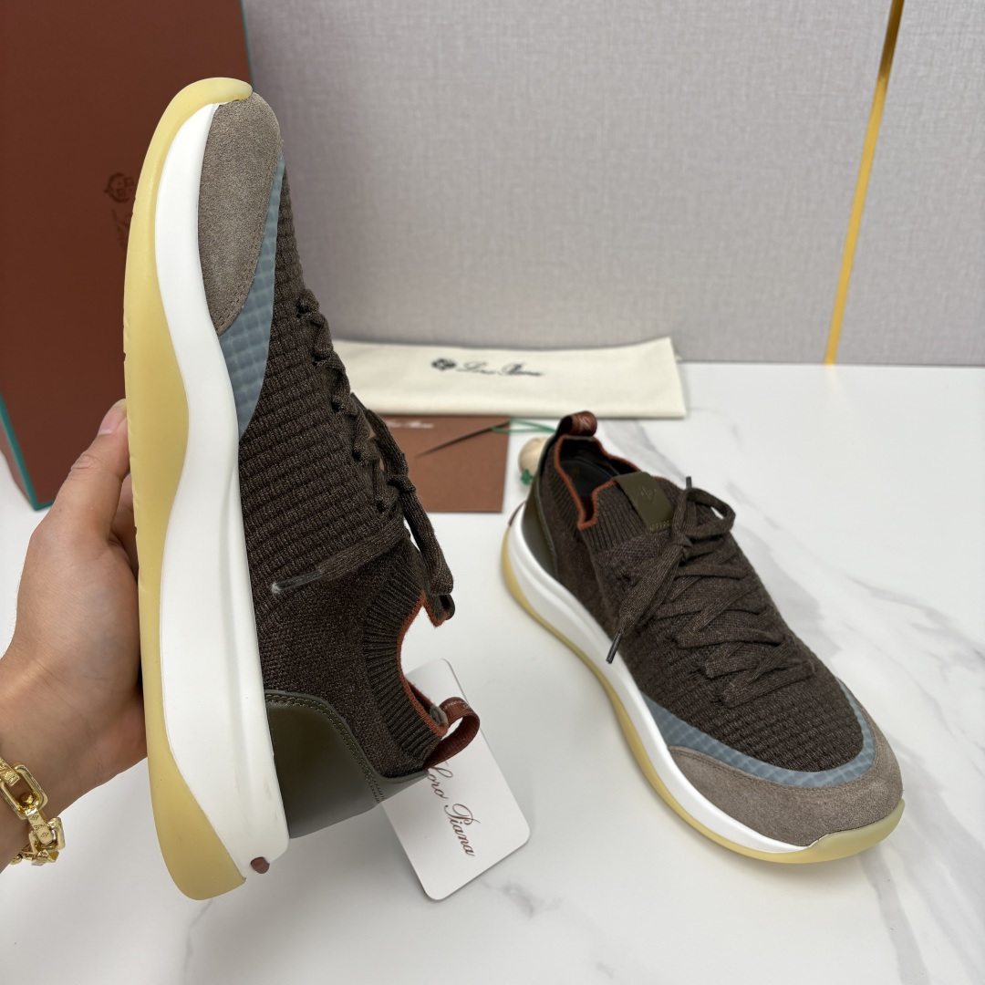 💋💍LP 家新品运动鞋 Loro Pian* 诺悠*翩雅 Week End Walk 男士飞织拼接休闲运