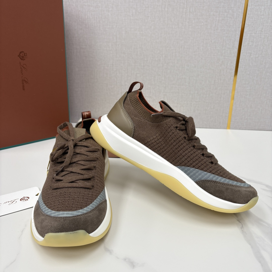 💋💍LP 家新品运动鞋 Loro Pian* 诺悠*翩雅 Week End Walk 男士飞织拼接休闲运