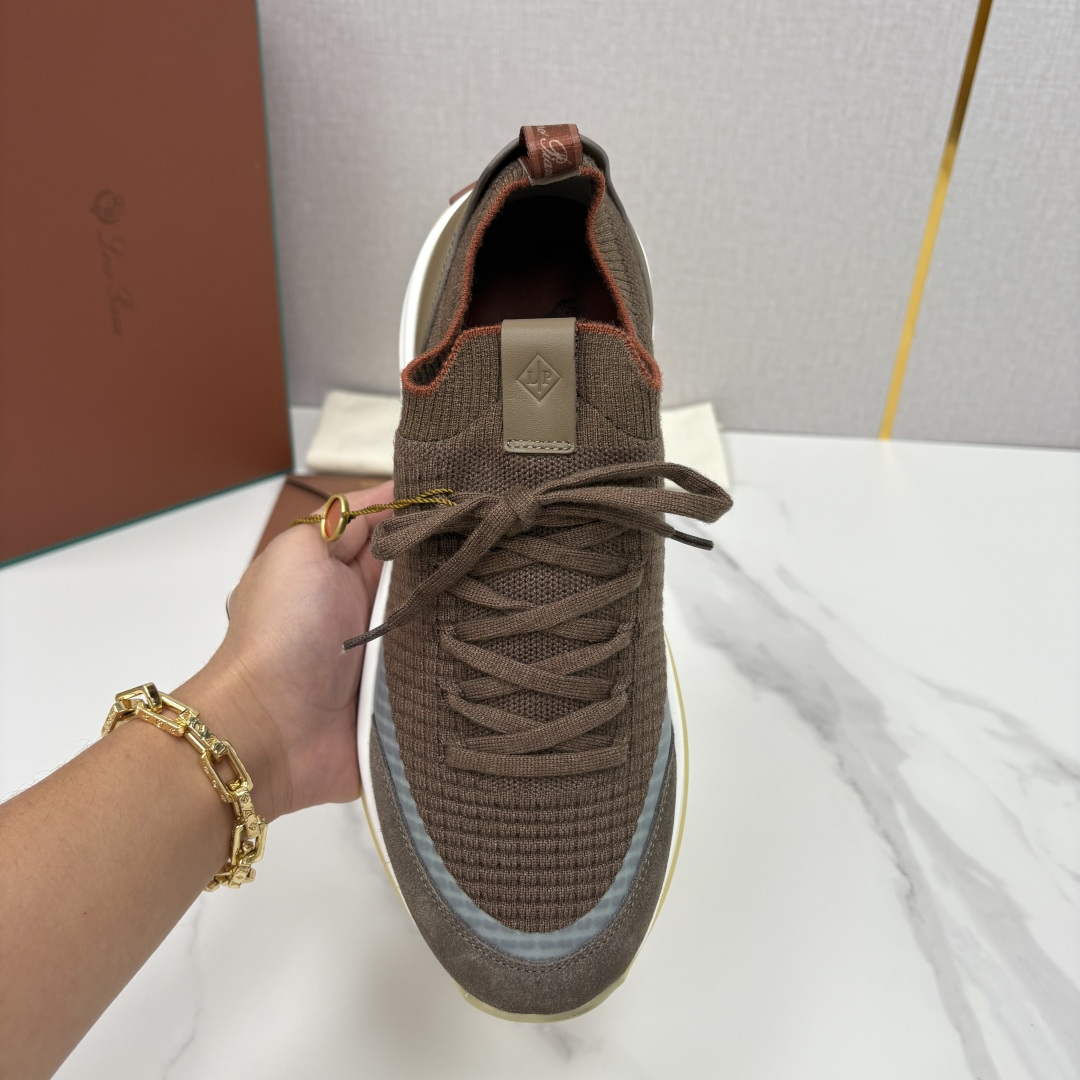 💋💍LP 家新品运动鞋 Loro Pian* 诺悠*翩雅 Week End Walk 男士飞织拼接休闲运