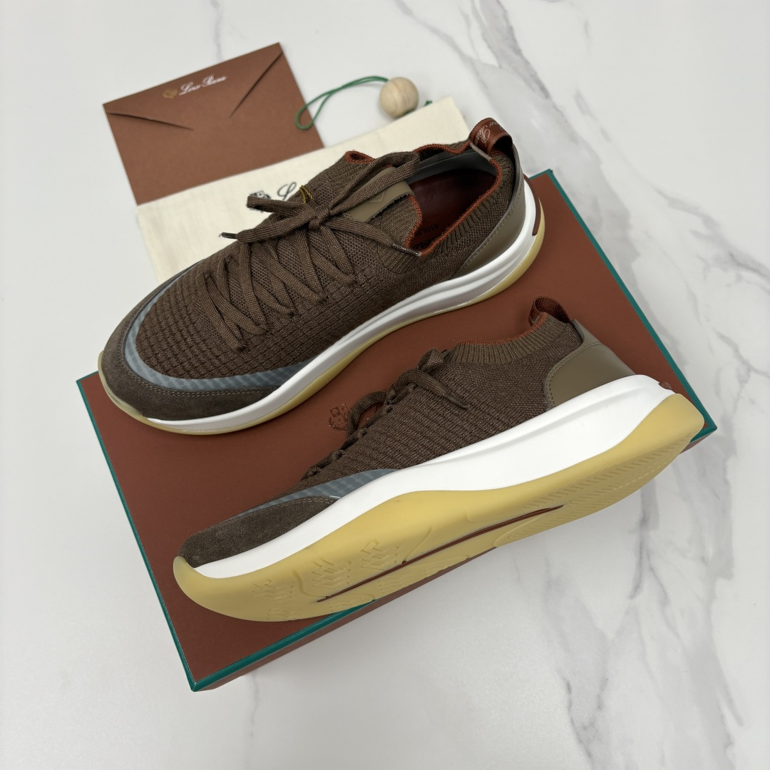 💋💍LP 家新品运动鞋 Loro Pian* 诺悠*翩雅 Week End Walk 男士飞织拼接休闲运