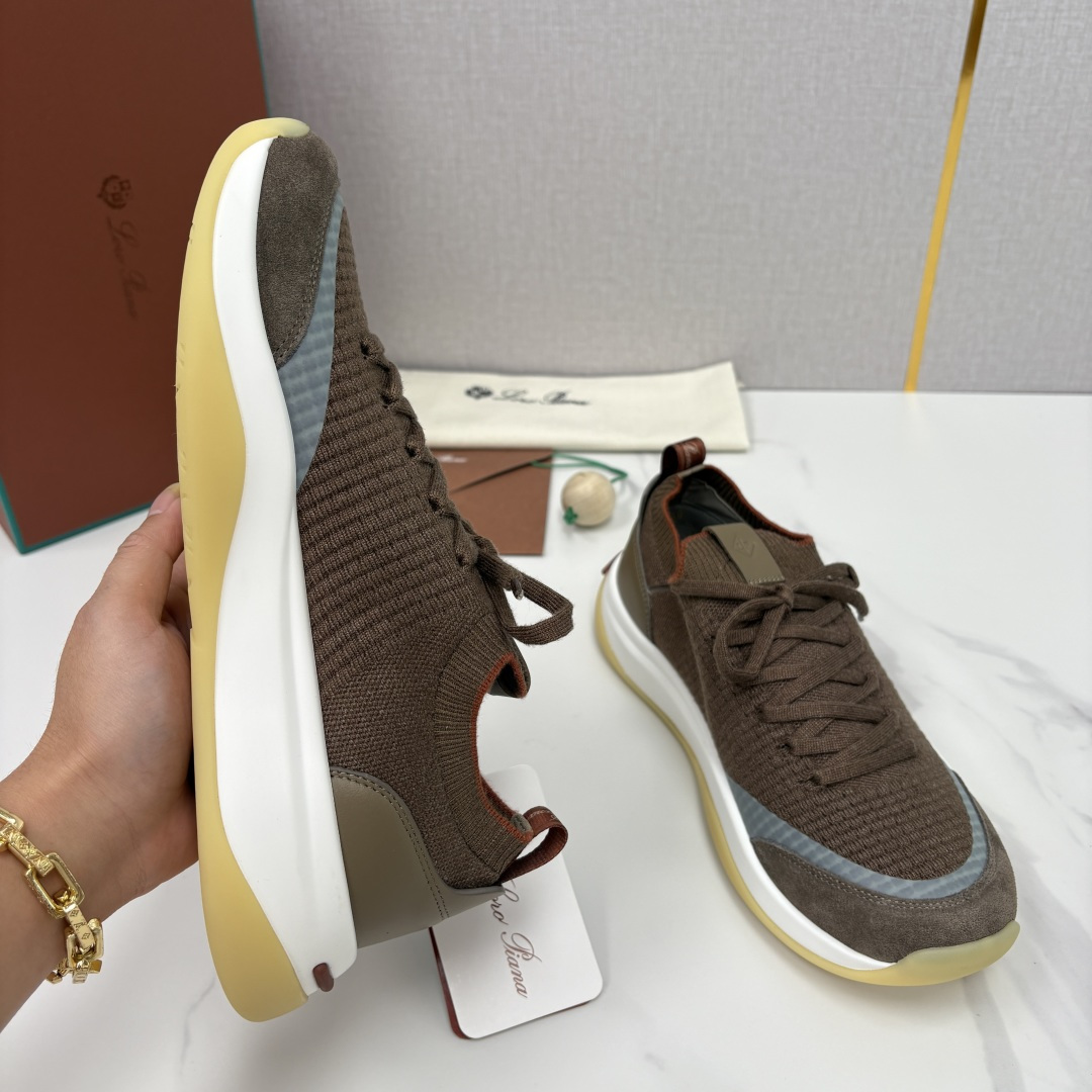 💋💍LP 家新品运动鞋 Loro Pian* 诺悠*翩雅 Week End Walk 男士飞织拼接休闲运