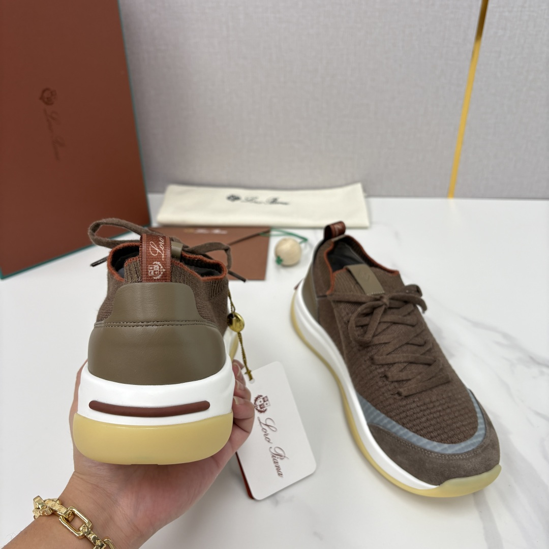 💋💍LP 家新品运动鞋 Loro Pian* 诺悠*翩雅 Week End Walk 男士飞织拼接休闲运