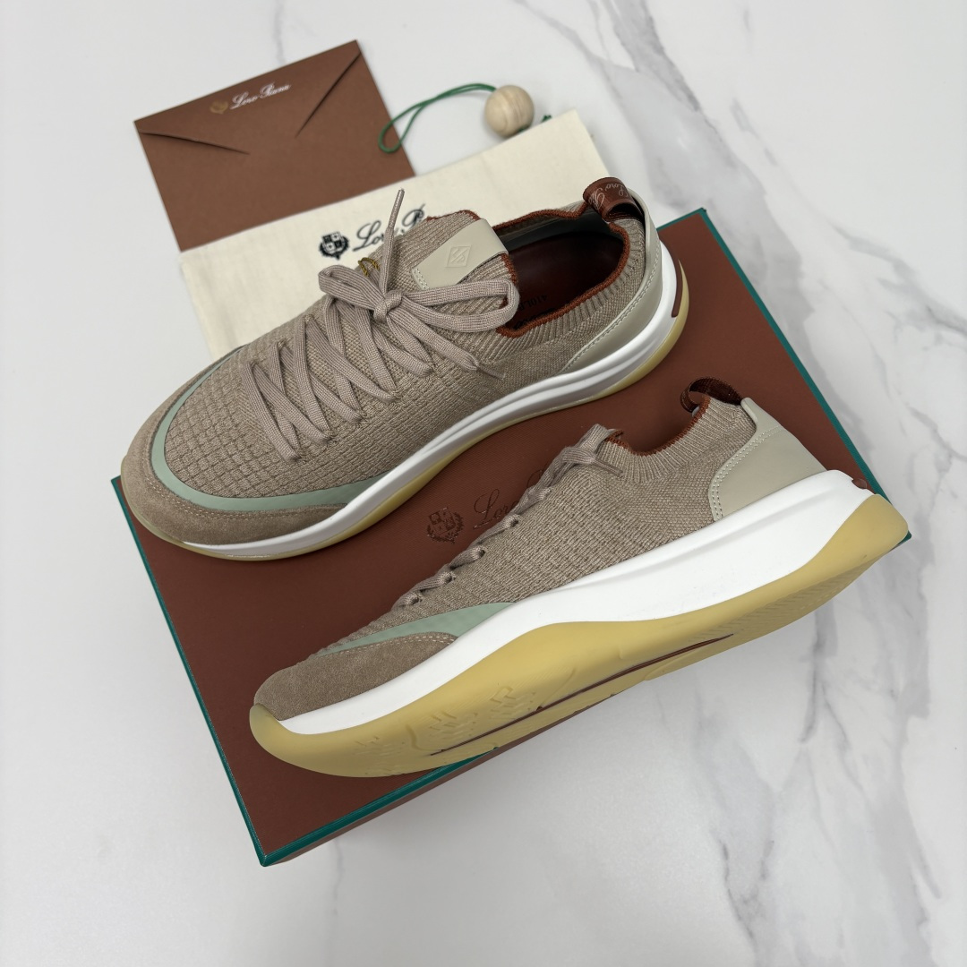 💋💍LP 家新品运动鞋 Loro Pian* 诺悠*翩雅 Week End Walk 男士飞织拼接休闲运