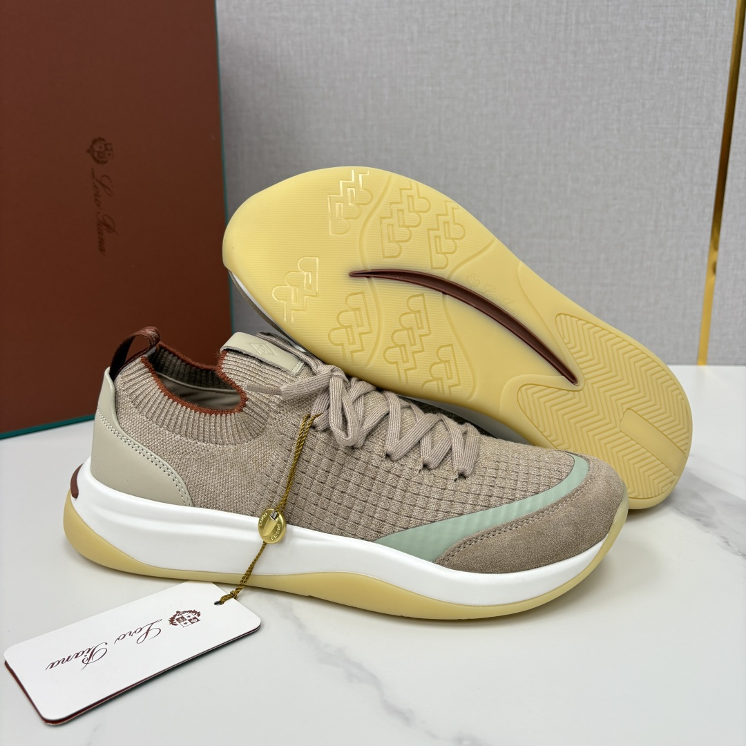 💋💍LP 家新品运动鞋 Loro Pian* 诺悠*翩雅 Week End Walk 男士飞织拼接休闲运