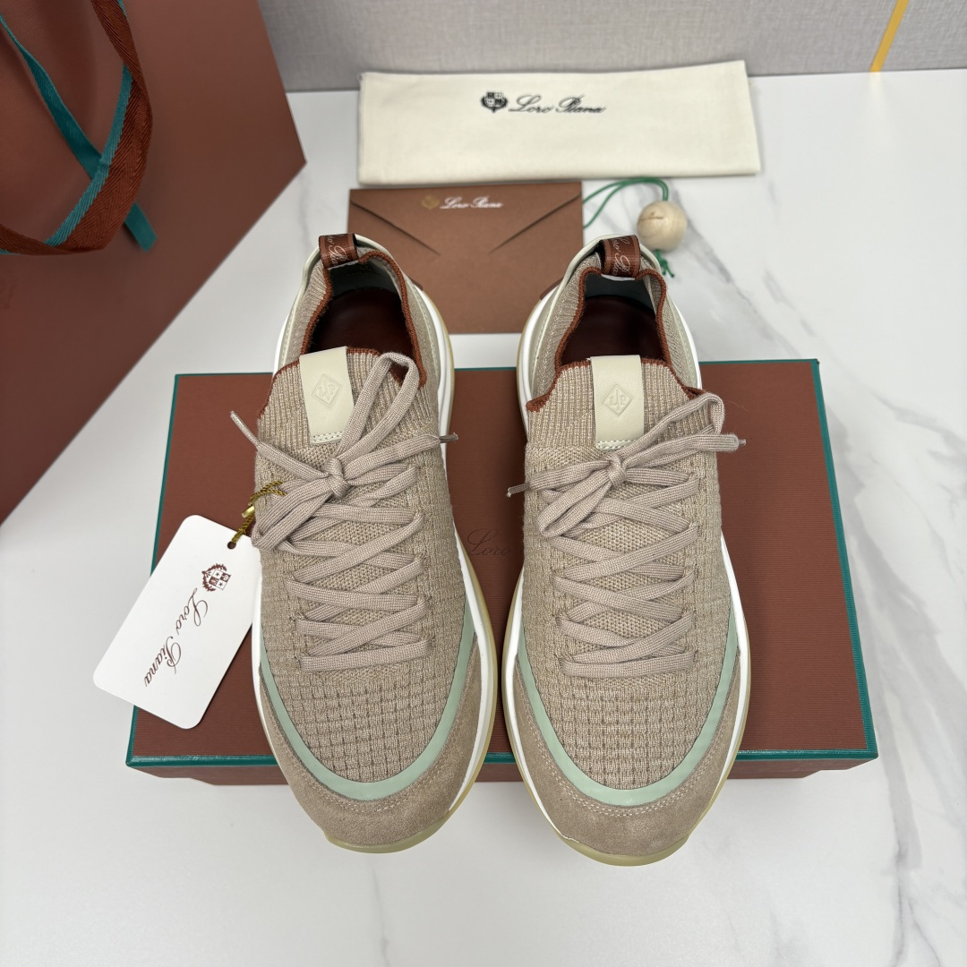 💋💍LP 家新品运动鞋 Loro Pian* 诺悠*翩雅 Week End Walk 男士飞织拼接休闲运