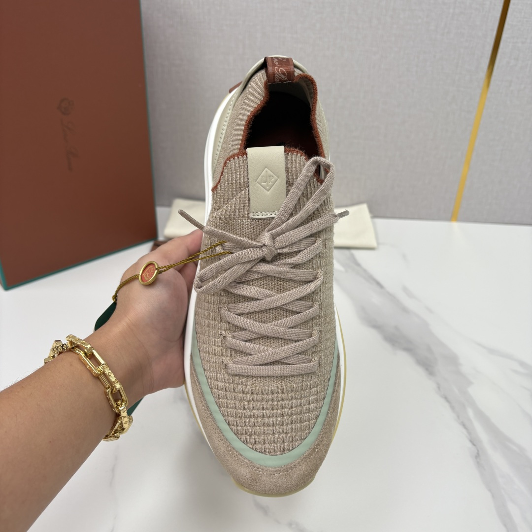 💋💍LP 家新品运动鞋 Loro Pian* 诺悠*翩雅 Week End Walk 男士飞织拼接休闲运