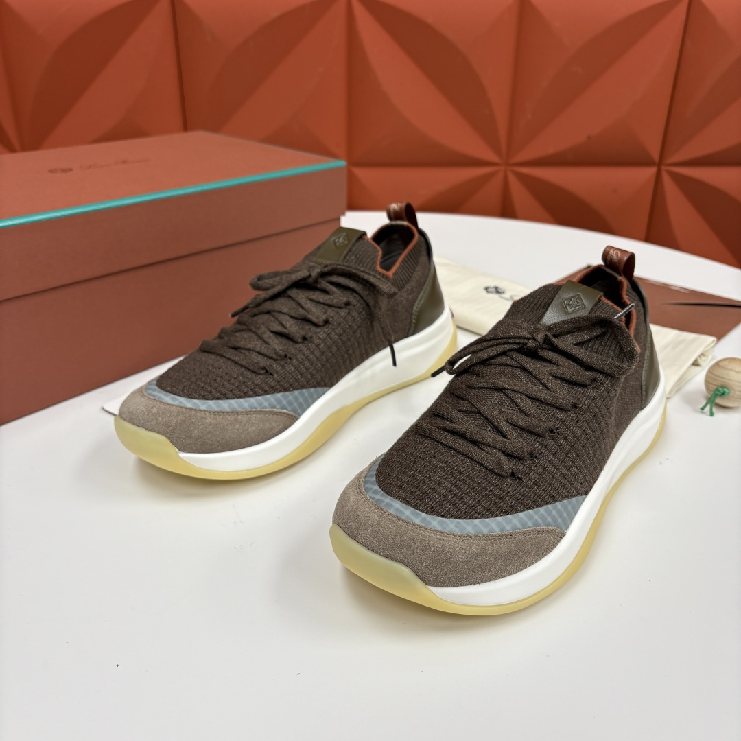 💋💍LP 家新品运动鞋 Loro Pian* 诺悠*翩雅 Week End Walk 男士飞织拼接休闲运