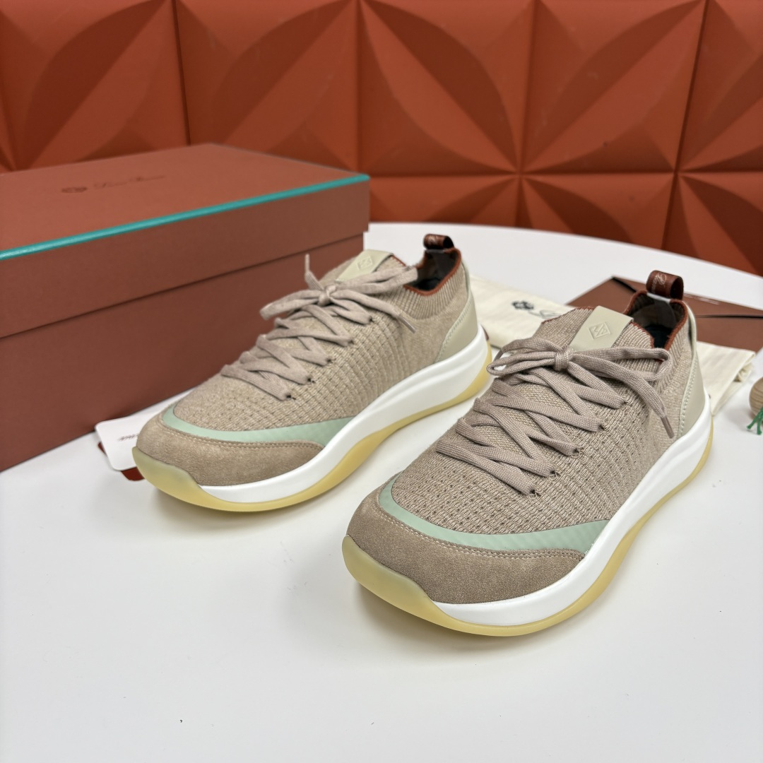 💋💍LP 家新品运动鞋 Loro Pian* 诺悠*翩雅 Week End Walk 男士飞织拼接休闲运