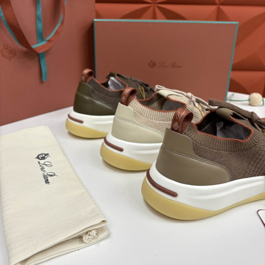 💋💍LP 家新品运动鞋 Loro Pian* 诺悠*翩雅 Week End Walk 男士飞织拼接休闲运