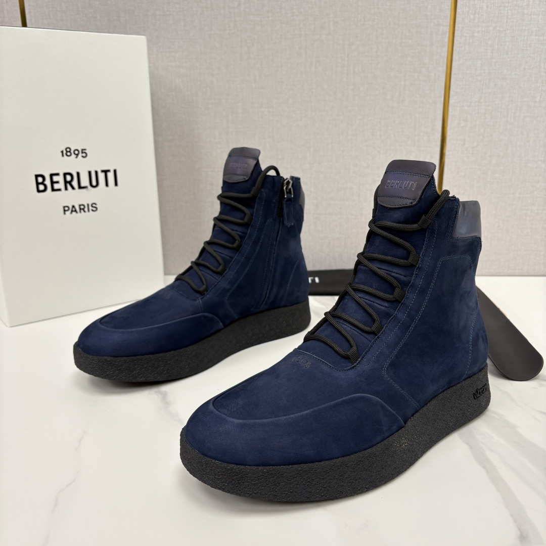 💋💍 布鲁提 Berlut* 男士新品高帮靴 户外徒步靴 官方 19,400 采用优质磨面皮，触感细腻且