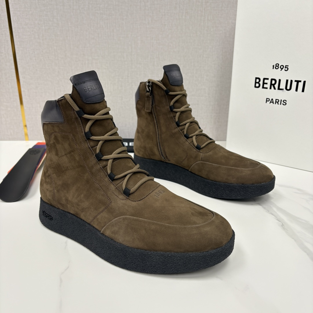 💋💍 布鲁提 Berlut* 男士新品高帮靴 户外徒步靴 官方 19,400 采用优质磨面皮，触感细腻且