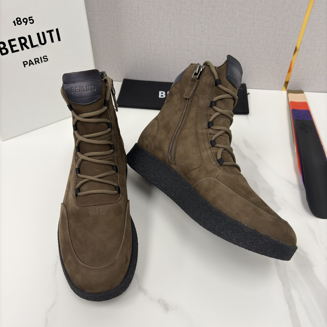 💋💍 布鲁提 Berlut* 男士新品高帮靴 户外徒步靴 官方 19,400 采用优质磨面皮，触感细腻且