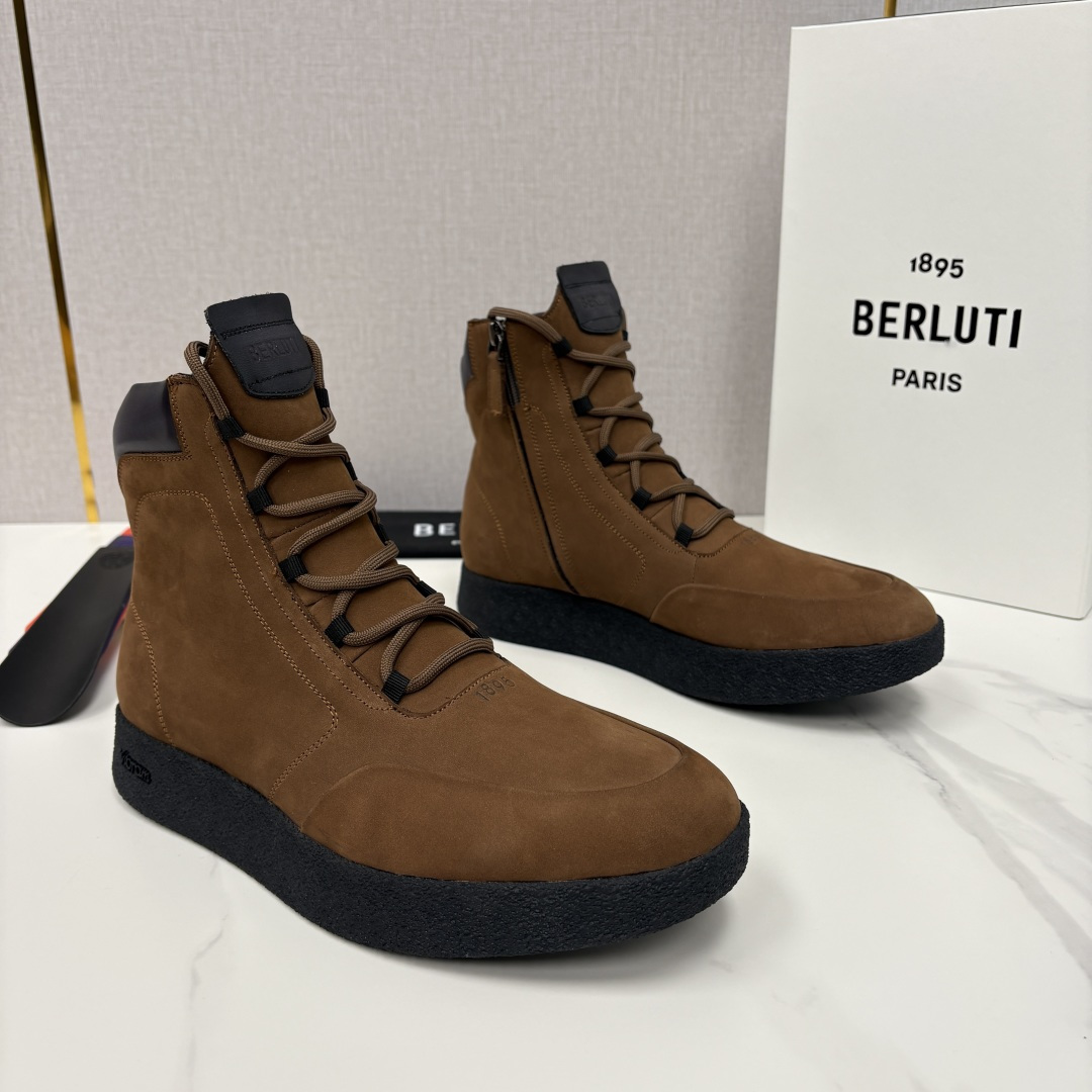💋💍 布鲁提 Berlut* 男士新品高帮靴 户外徒步靴 官方 19,400 采用优质磨面皮，触感细腻且