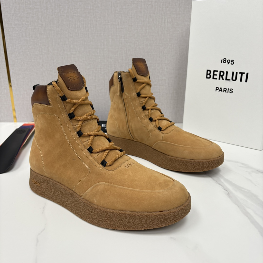 💋💍 布鲁提 Berlut* 男士新品高帮靴 户外徒步靴 官方 19,400 采用优质磨面皮，触感细腻且