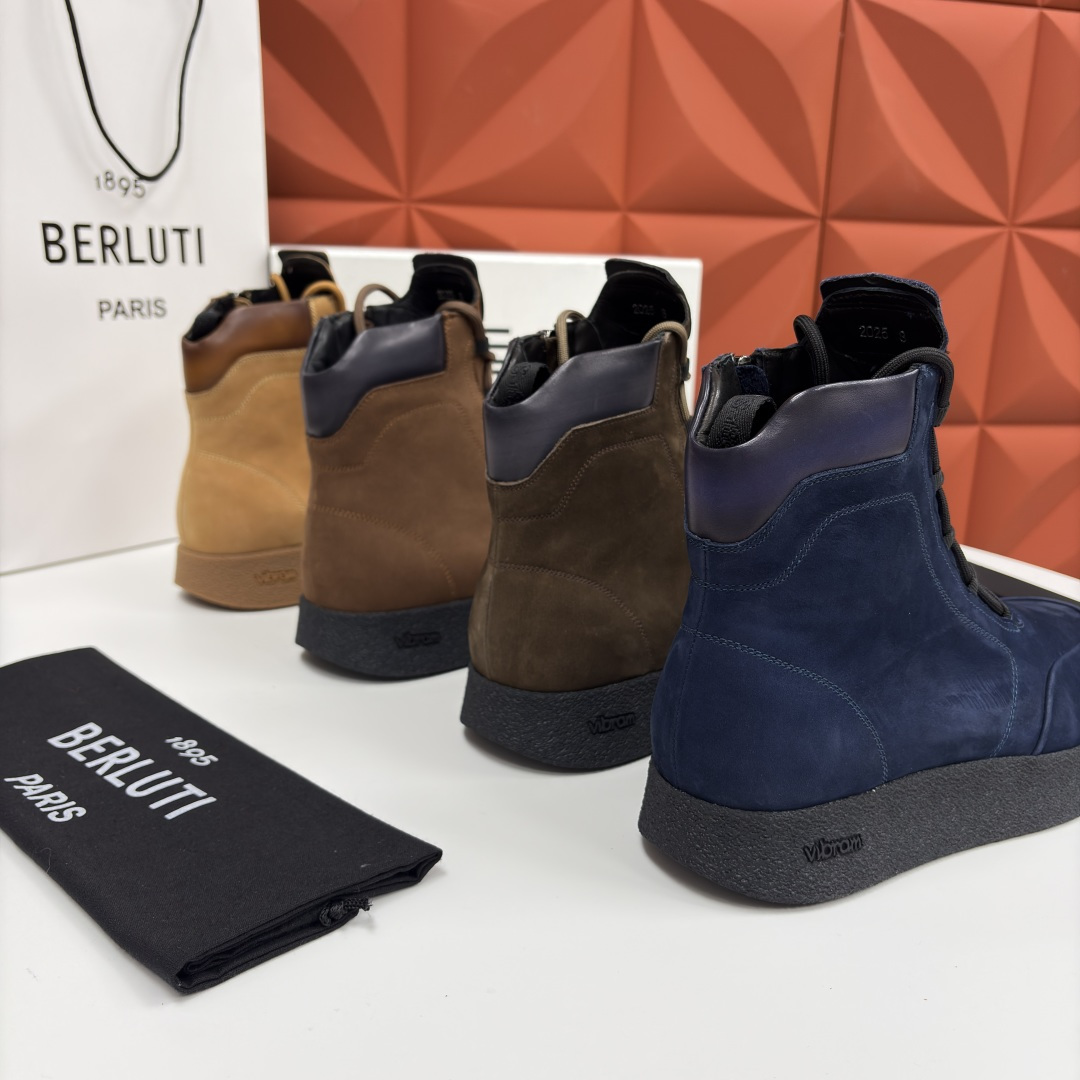 💋💍 布鲁提 Berlut* 男士新品高帮靴 户外徒步靴 官方 19,400 采用优质磨面皮，触感细腻且