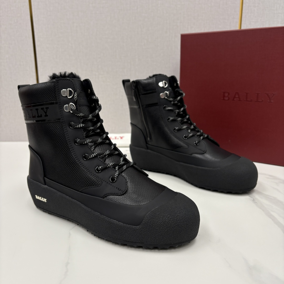 💋💍BL新品发售 Bal*y 巴-利 男士秋冬新品羊毛高帮靴 【Ball*y 机能风毛绒皮靴｜冬日酷感密