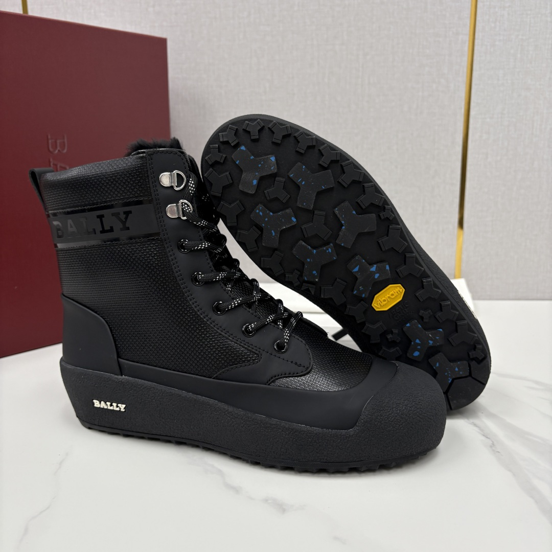 💋💍BL新品发售 Bal*y 巴-利 男士秋冬新品羊毛高帮靴 【Ball*y 机能风毛绒皮靴｜冬日酷感密