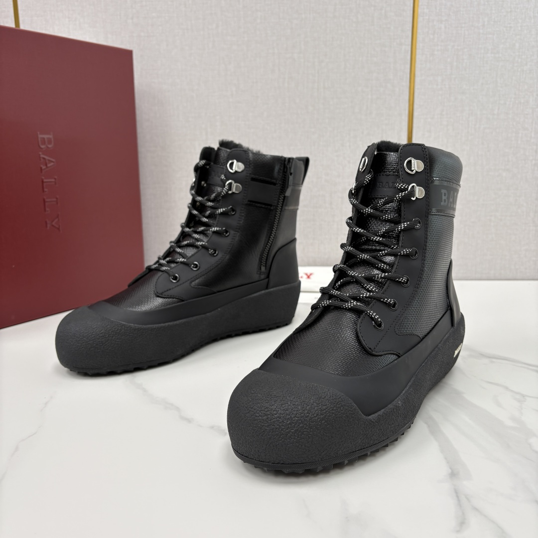 💋💍BL新品发售 Bal*y 巴-利 男士秋冬新品羊毛高帮靴 【Ball*y 机能风毛绒皮靴｜冬日酷感密