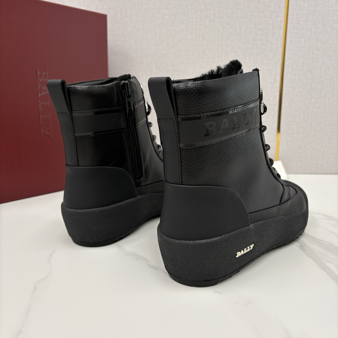 💋💍BL新品发售 Bal*y 巴-利 男士秋冬新品羊毛高帮靴 【Ball*y 机能风毛绒皮靴｜冬日酷感密