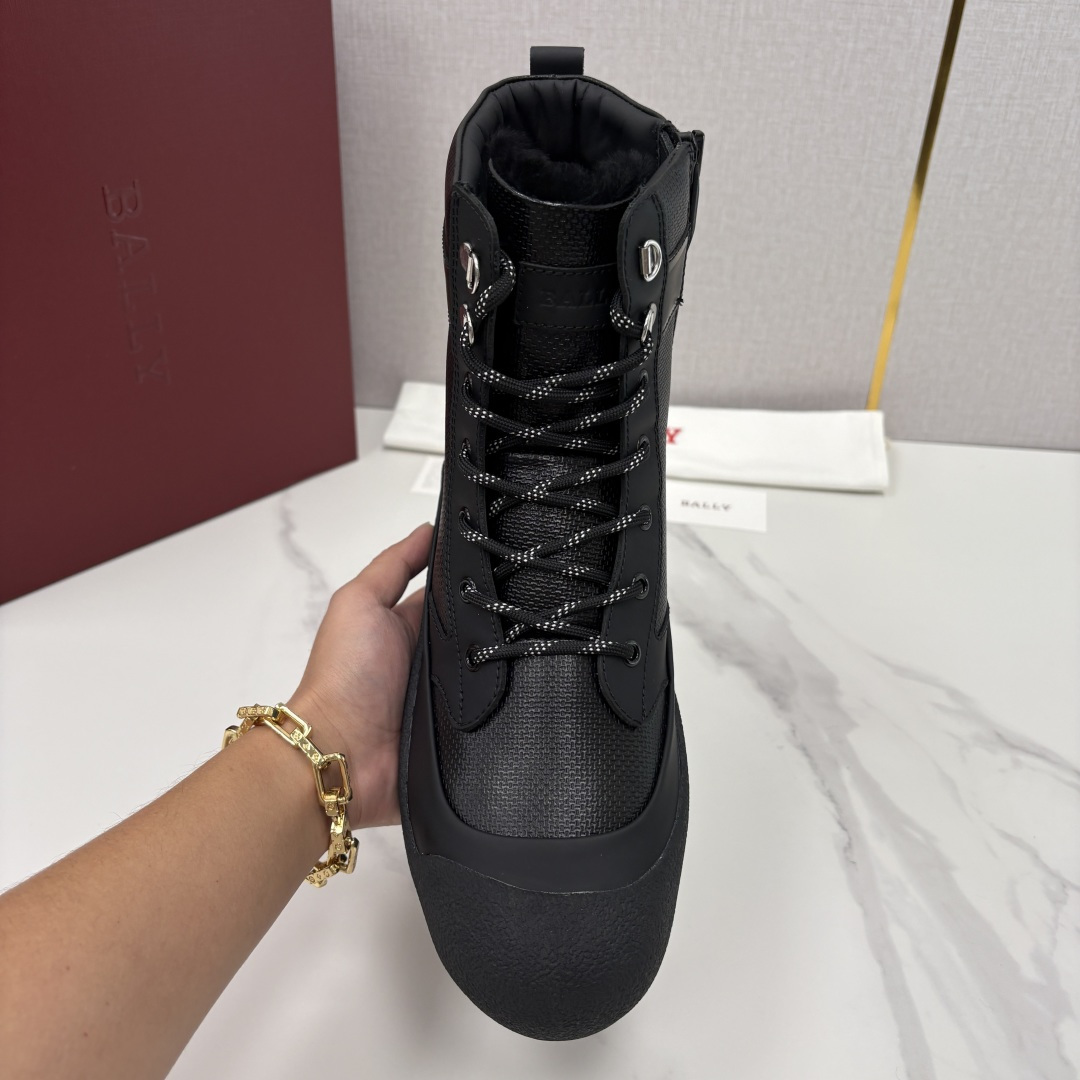 💋💍BL新品发售 Bal*y 巴-利 男士秋冬新品羊毛高帮靴 【Ball*y 机能风毛绒皮靴｜冬日酷感密