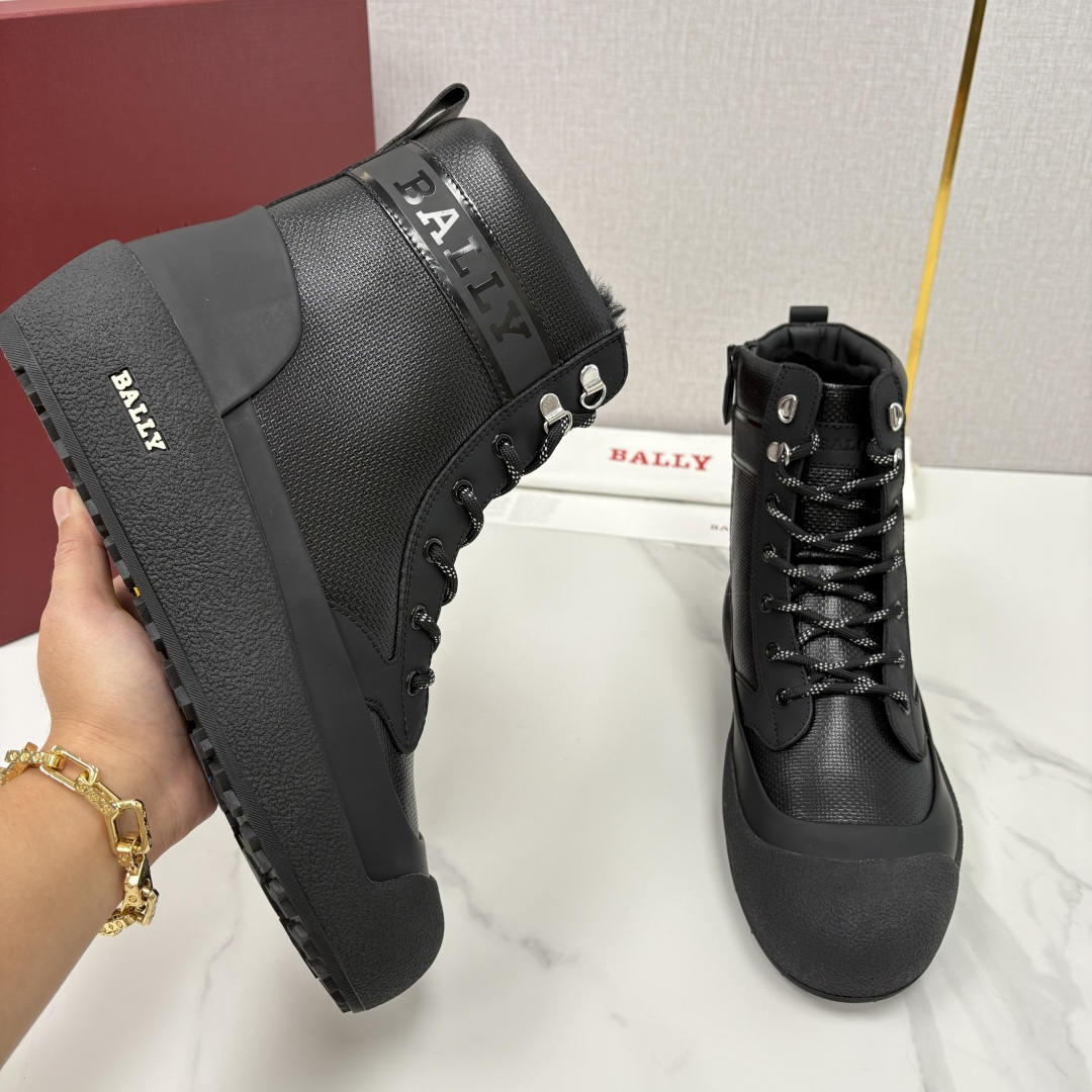 💋💍BL新品发售 Bal*y 巴-利 男士秋冬新品羊毛高帮靴 【Ball*y 机能风毛绒皮靴｜冬日酷感密