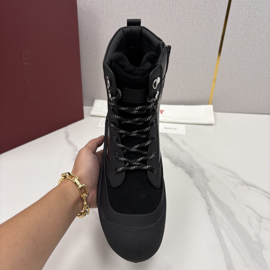 💋💍BL新品发售 Bal*y 巴-利 男士秋冬新品羊毛高帮靴 【Ball*y 机能风毛绒皮靴｜冬日酷感密