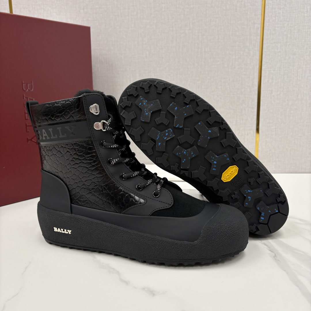 💋💍BL新品发售 Bal*y 巴-利 男士秋冬新品羊毛高帮靴 【Ball*y 机能风毛绒皮靴｜冬日酷感密