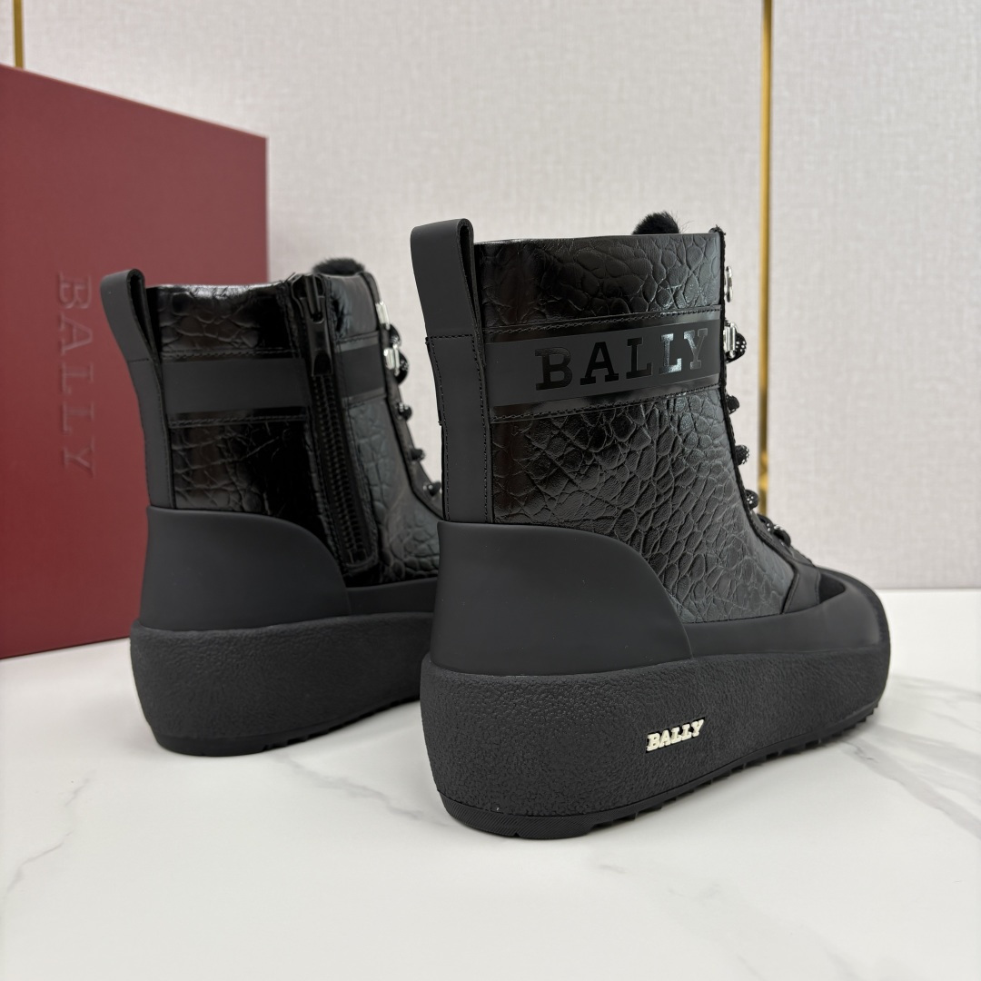 💋💍BL新品发售 Bal*y 巴-利 男士秋冬新品羊毛高帮靴 【Ball*y 机能风毛绒皮靴｜冬日酷感密