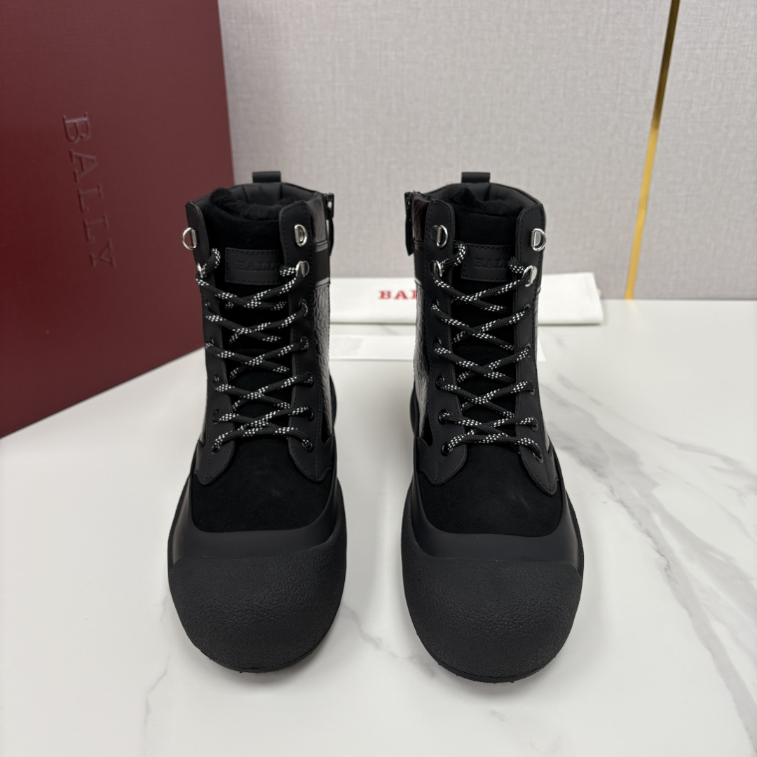 💋💍BL新品发售 Bal*y 巴-利 男士秋冬新品羊毛高帮靴 【Ball*y 机能风毛绒皮靴｜冬日酷感密