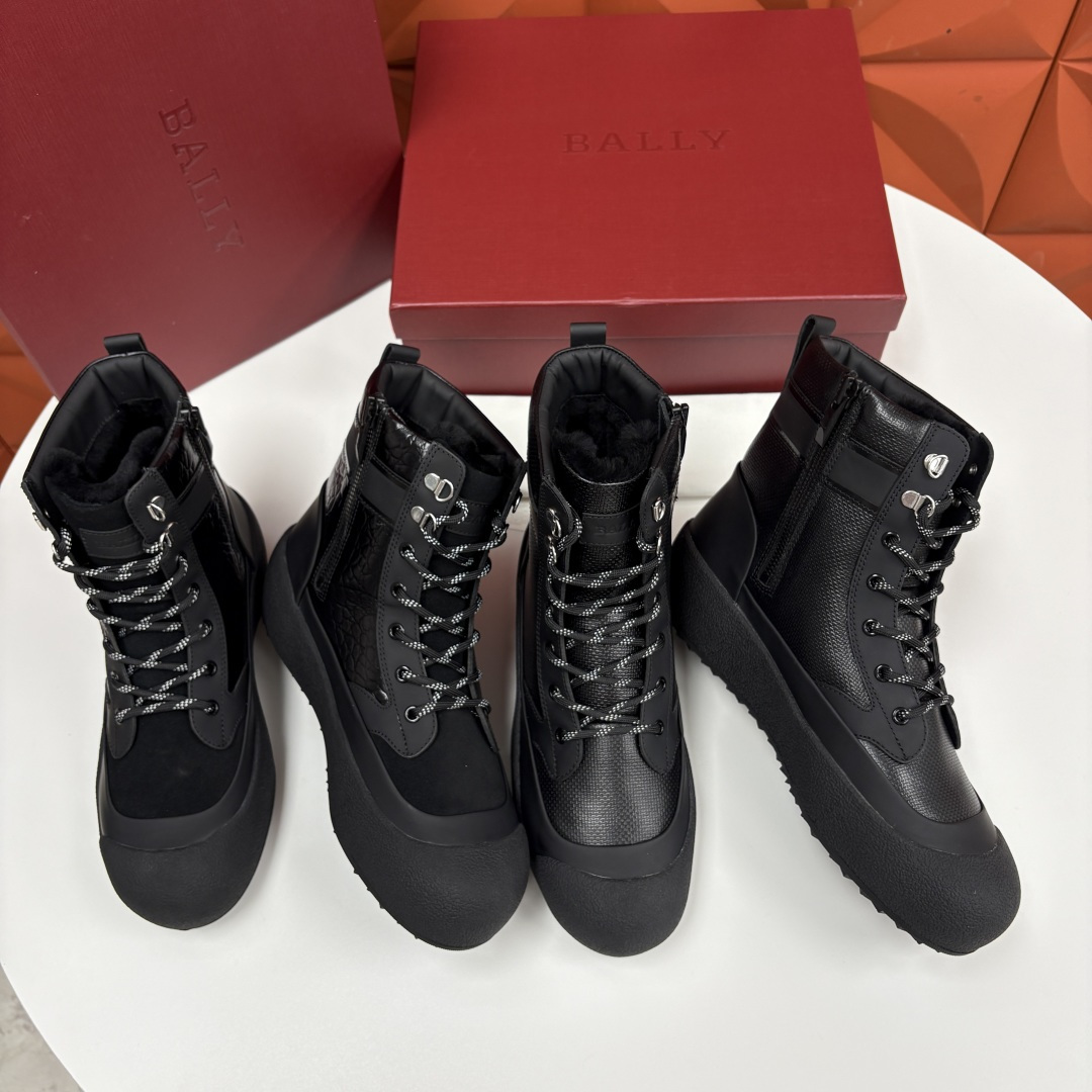 💋💍BL新品发售 Bal*y 巴-利 男士秋冬新品羊毛高帮靴 【Ball*y 机能风毛绒皮靴｜冬日酷感密