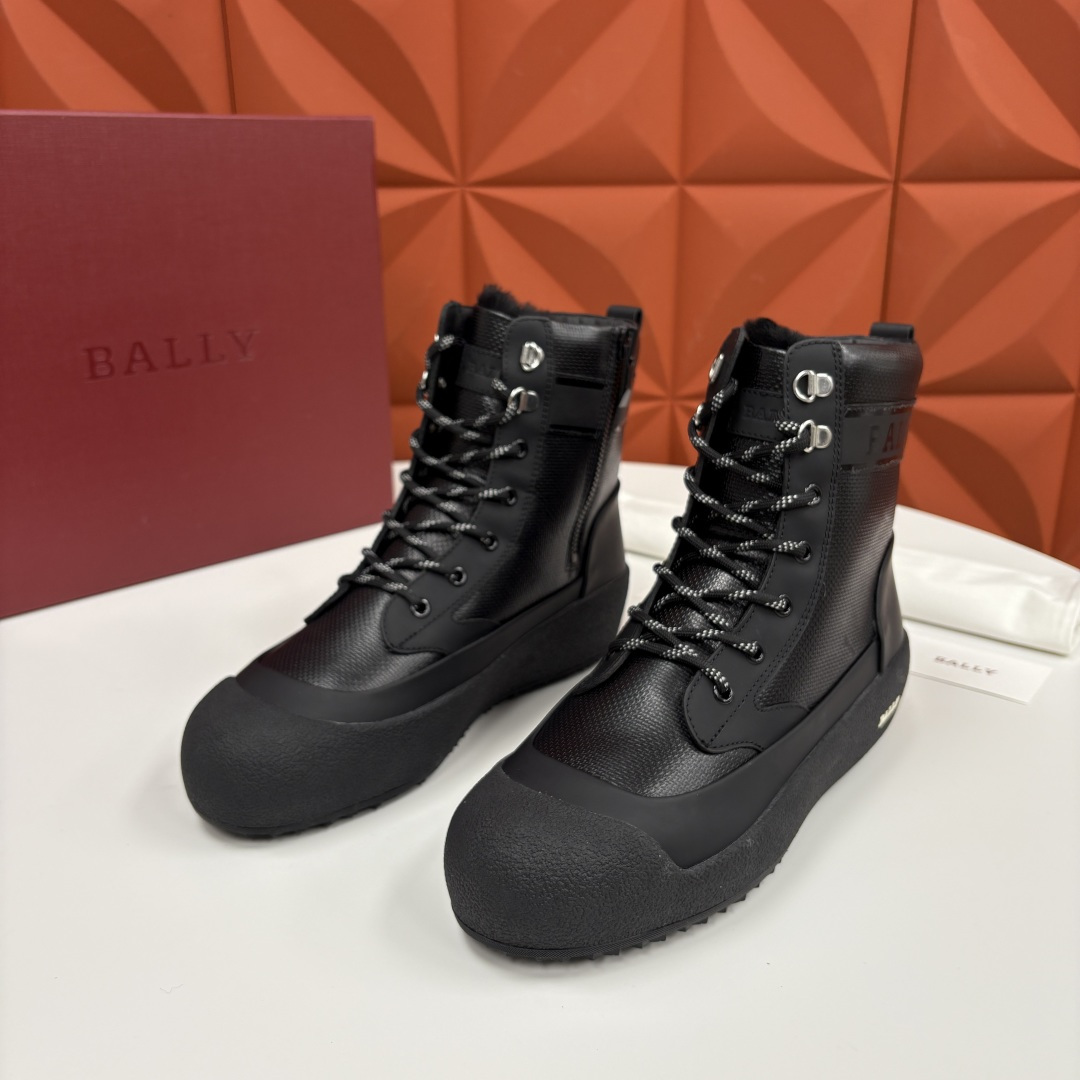 💋💍BL新品发售 Bal*y 巴-利 男士秋冬新品羊毛高帮靴 【Ball*y 机能风毛绒皮靴｜冬日酷感密