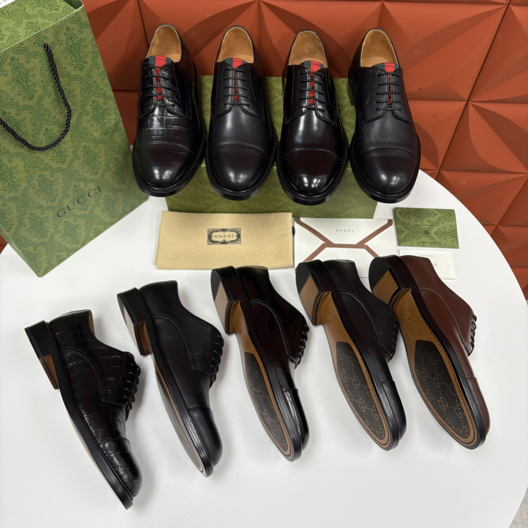 💋💍G家 GUCC* 新品男士正装鞋皮鞋 堪称“精致感天花板”级别的通勤利器 此款系列里选用多种不同质感