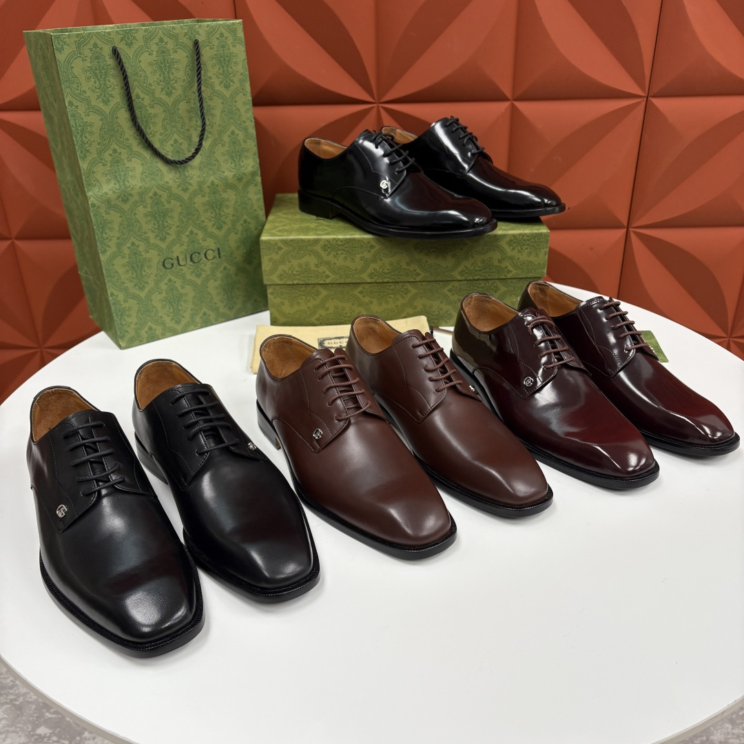 💋💍G家 GUCC* 古-驰 新品男士正装鞋皮鞋 选用细腻有光泽的进口牛皮/开边珠亮皮打造鞋身，触感柔软