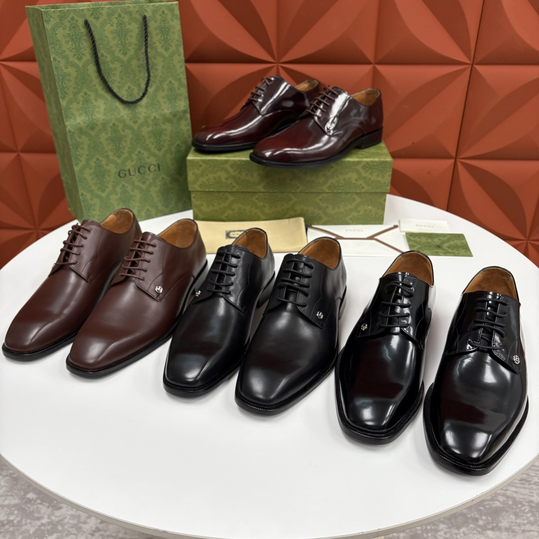 💋💍G家 GUCC* 古-驰 新品男士正装鞋皮鞋 选用细腻有光泽的进口牛皮/开边珠亮皮打造鞋身，触感柔软