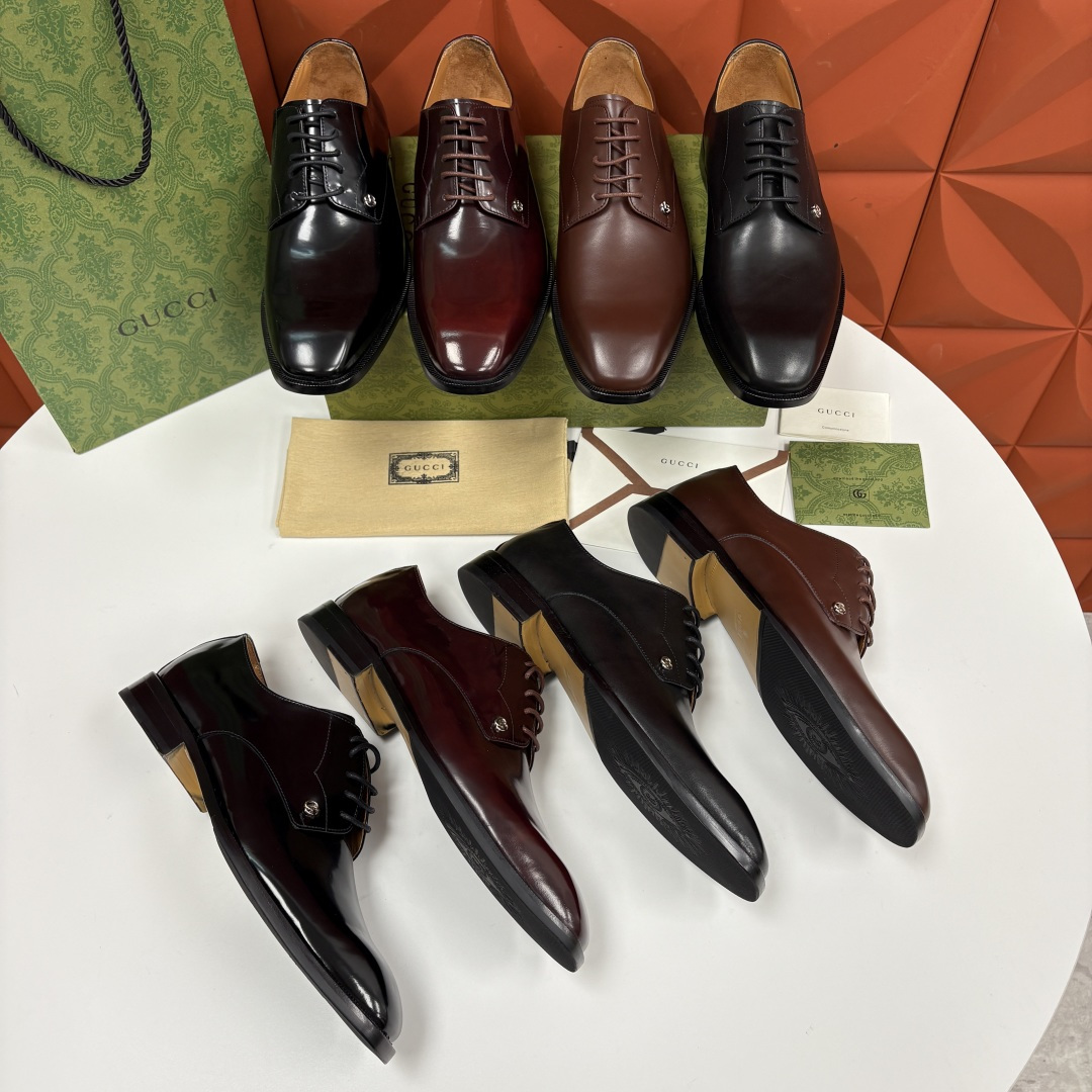 💋💍G家 GUCC* 古-驰 新品男士正装鞋皮鞋 选用细腻有光泽的进口牛皮/开边珠亮皮打造鞋身，触感柔软