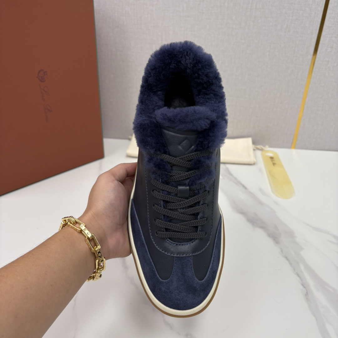 💋💍LP 家新品 LoroPian*/诺悠-翩雅 新款男士德训鞋磨砂皮荔枝纹牛皮板鞋 LP系带秋冬休闲羊