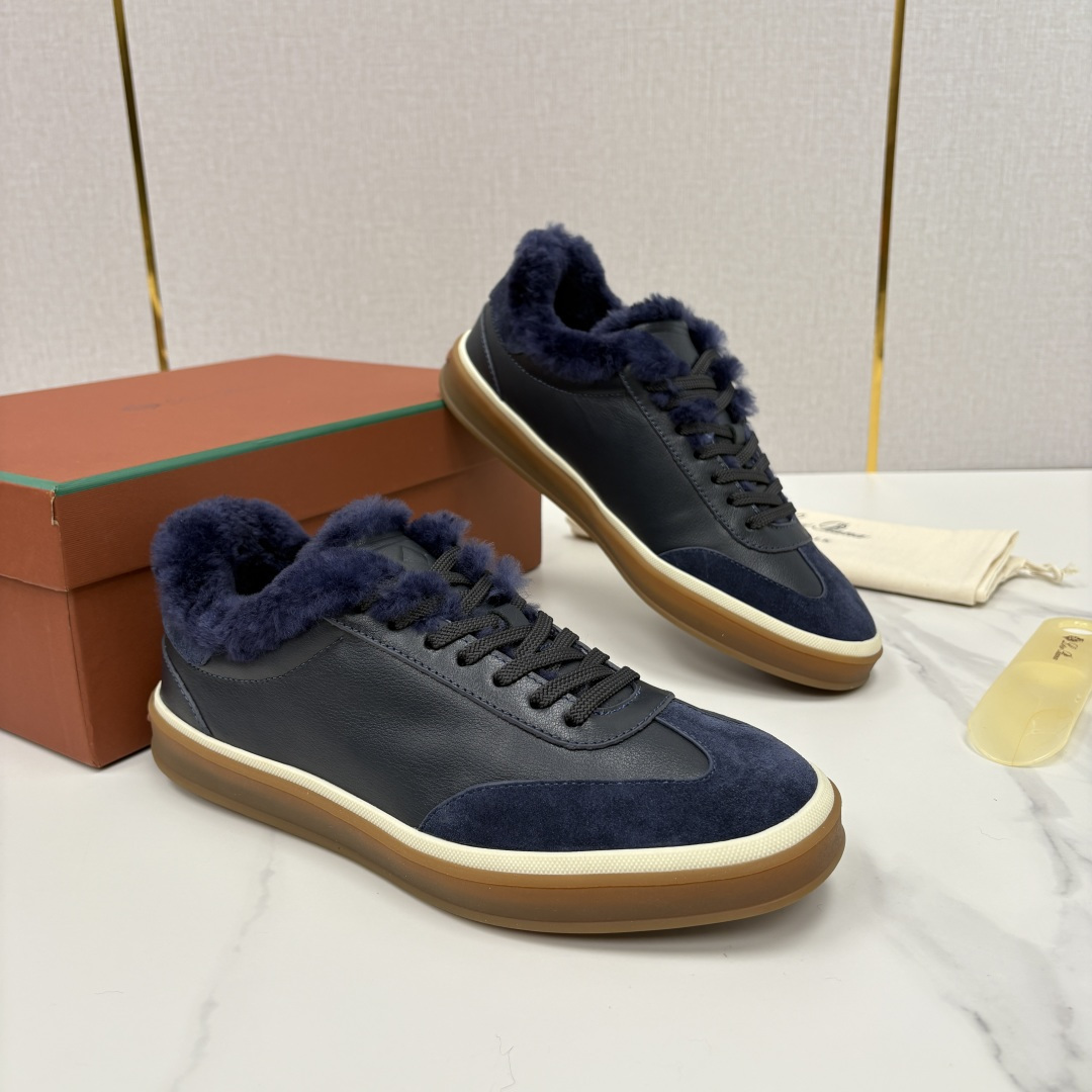 💋💍LP 家新品 LoroPian*/诺悠-翩雅 新款男士德训鞋磨砂皮荔枝纹牛皮板鞋 LP系带秋冬休闲羊