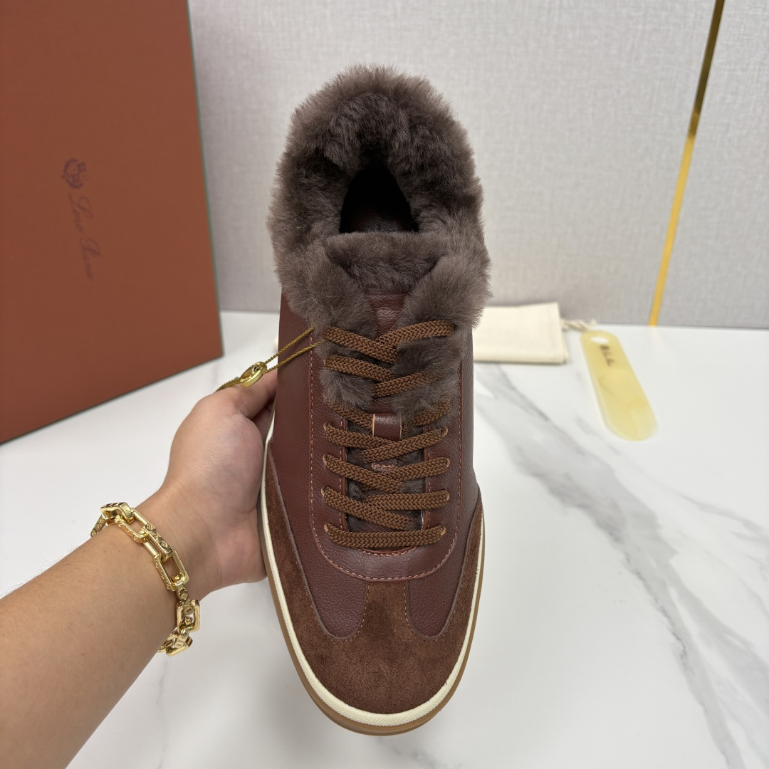 💋💍LP 家新品 LoroPian*/诺悠-翩雅 新款男士德训鞋磨砂皮荔枝纹牛皮板鞋 LP系带秋冬休闲羊