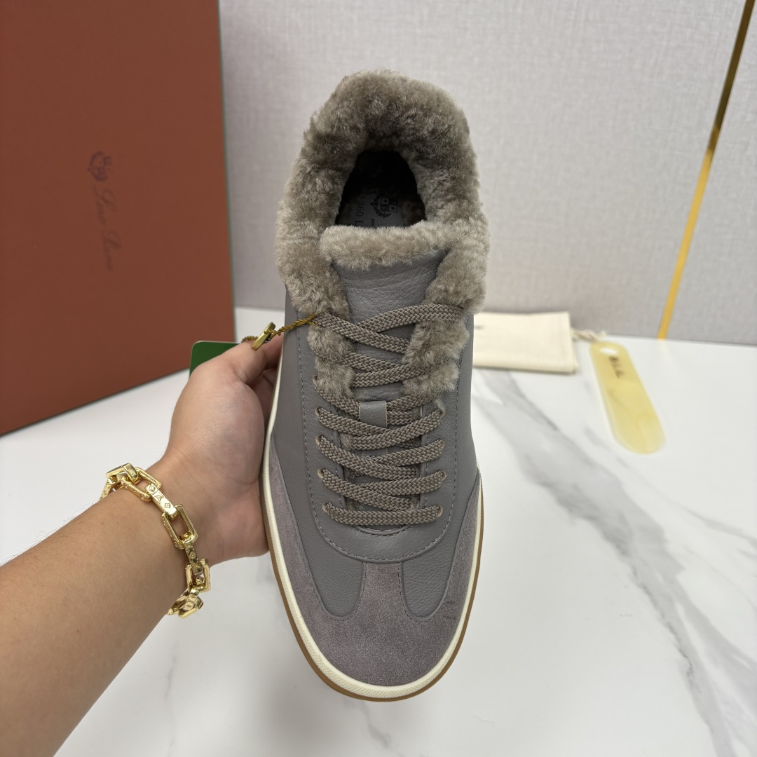 💋💍LP 家新品 LoroPian*/诺悠-翩雅 新款男士德训鞋磨砂皮荔枝纹牛皮板鞋 LP系带秋冬休闲羊