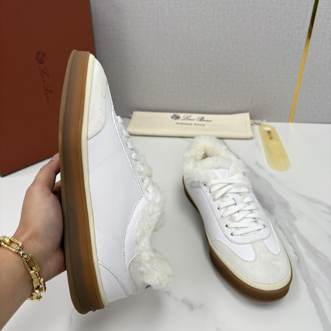 💋💍LP 家新品 LoroPian*/诺悠-翩雅 新款男士德训鞋磨砂皮荔枝纹牛皮板鞋 LP系带秋冬休闲羊