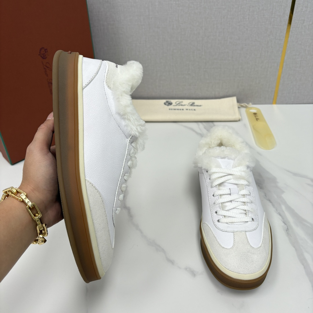 💋💍LP 家新品 LoroPian*/诺悠-翩雅 新款男士德训鞋磨砂皮荔枝纹牛皮板鞋 LP系带秋冬休闲羊