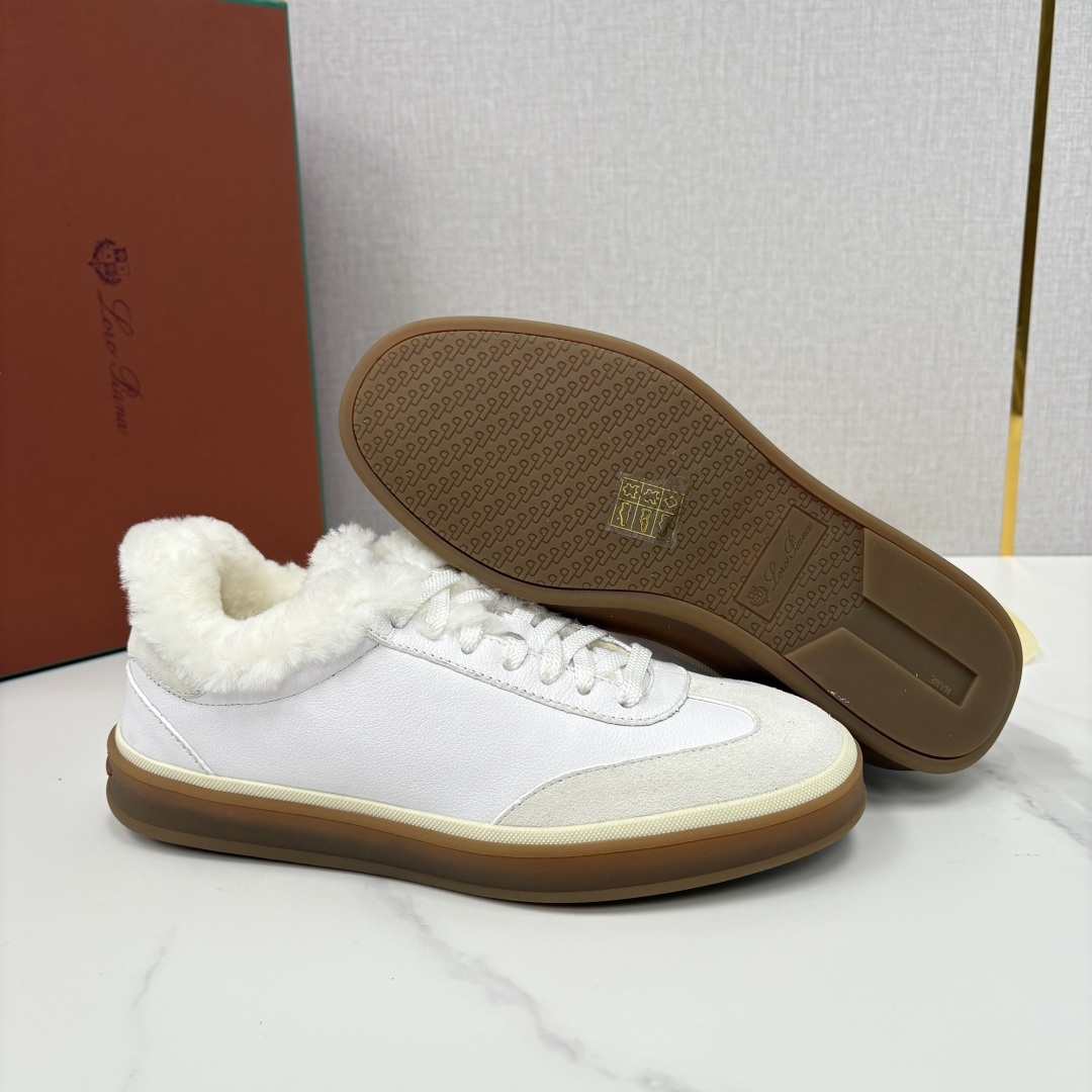 💋💍LP 家新品 LoroPian*/诺悠-翩雅 新款男士德训鞋磨砂皮荔枝纹牛皮板鞋 LP系带秋冬休闲羊